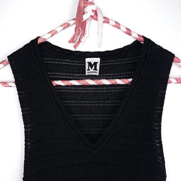 M Missoni Black V-Neck Knit Tank - Picture 4 of 6